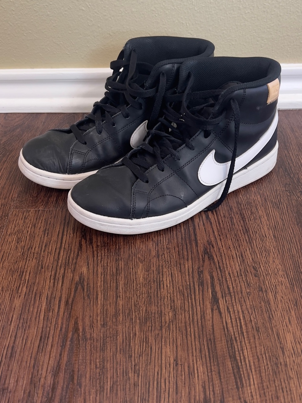 Women’s High-Top Athletic Blazer Sneakers in Black and White